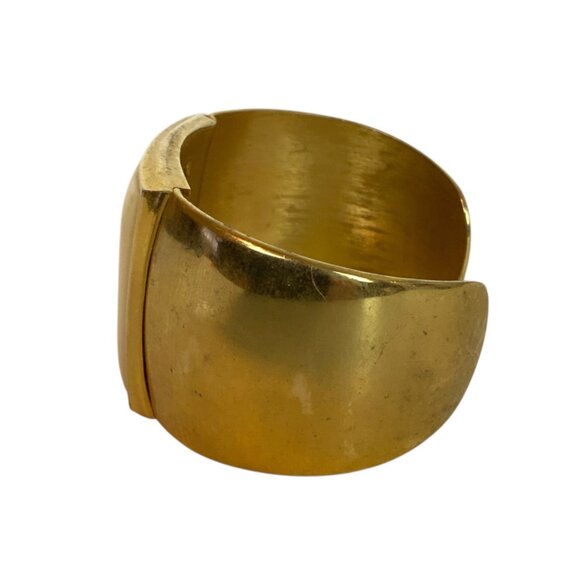 Vintage Avon Gold-Tone Wide Cuff Bracelet With Cream Enamel Centerpiece - Picture 3 of 6